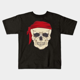 skull with red bandana Kids T-Shirt